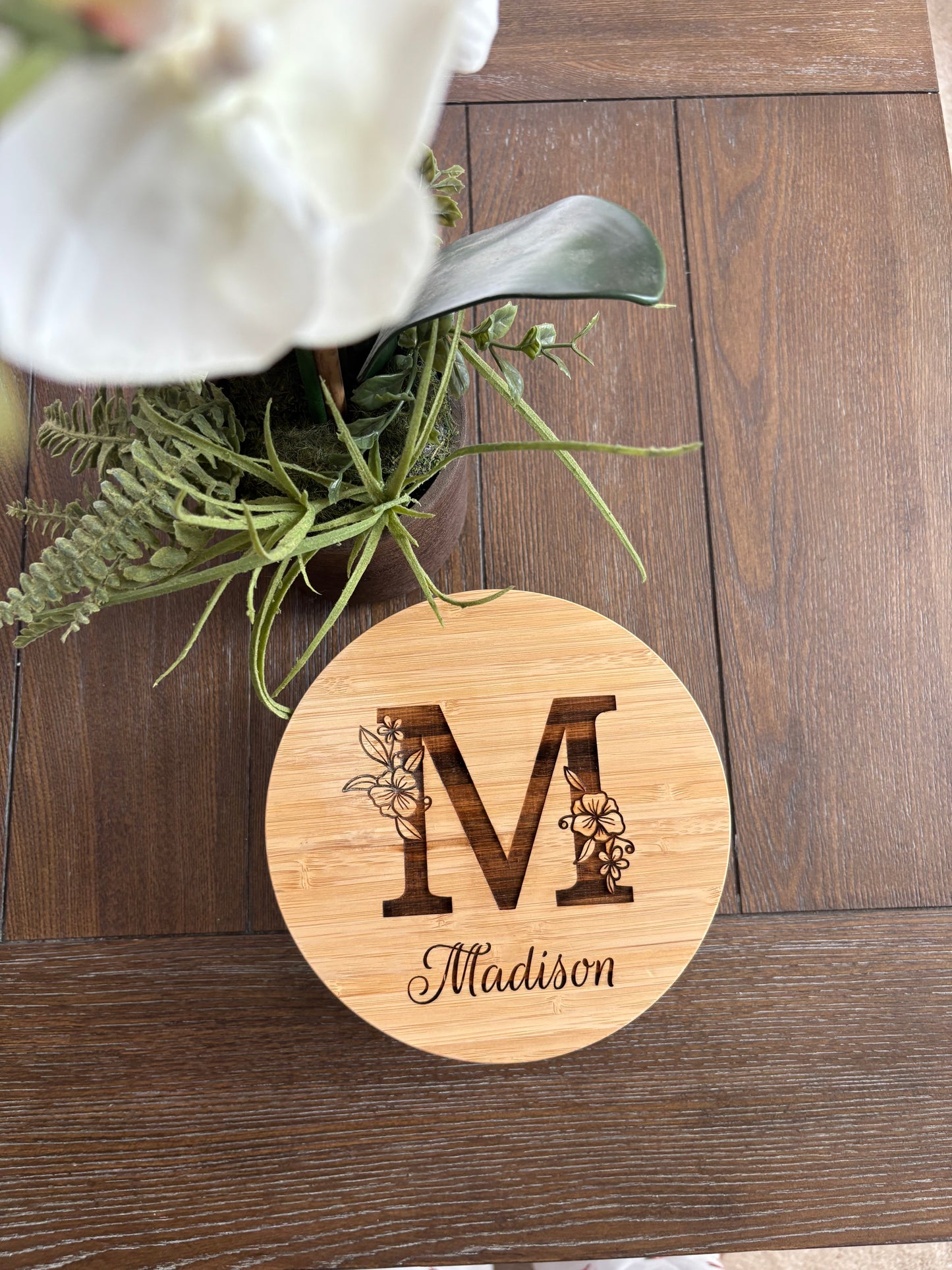 Monogram Glass Container