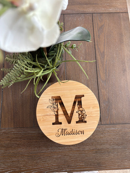 Monogram Glass Container